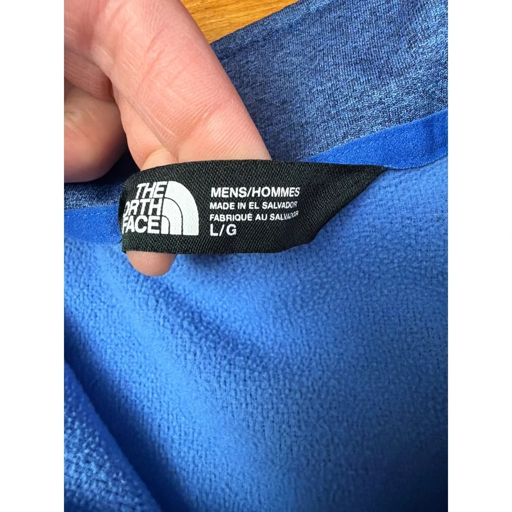 The North Face Quarter Zip Pullover Mens Large Blue Heathered Outdoor Athleisure